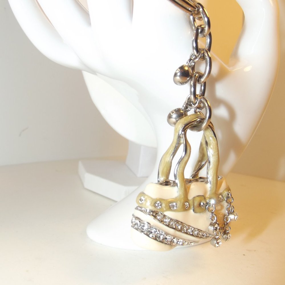 Alexander Kalifano Enamel Key Ring Key-chain Bag Purse Swarovski Crystals